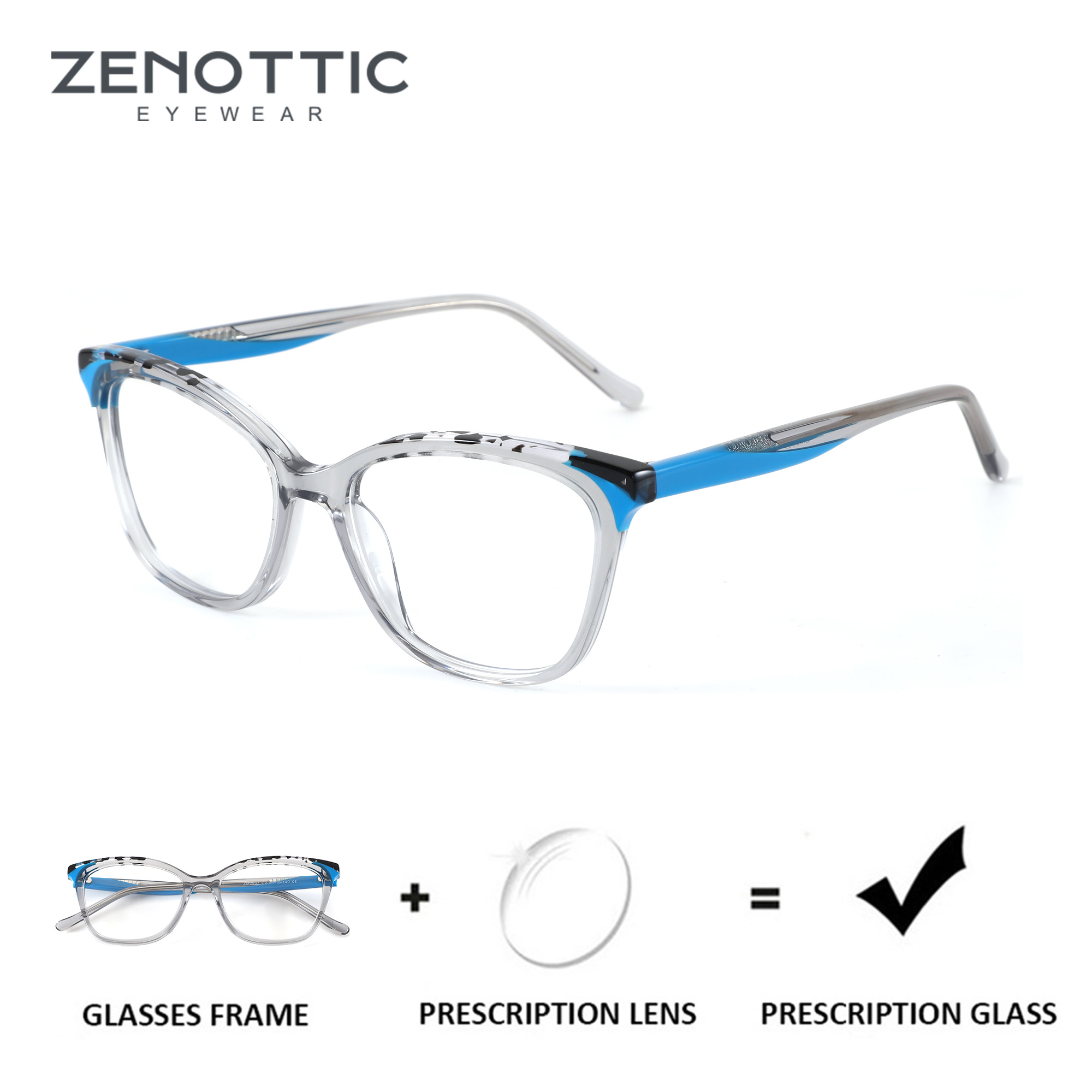 Men Shoes Zegna - ZENOTTIC Butterfly Acetate Prescription Glasses For