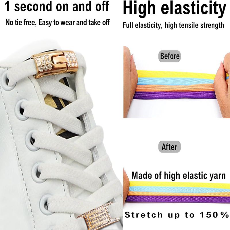 Elastic No Tie Flat Shoe Laces - Men'S Shoes Smart avis et prix