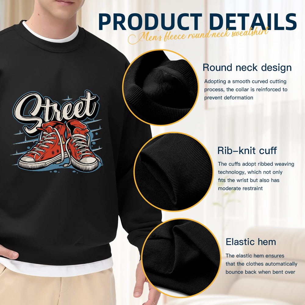 Men's Black Crew Neck Pullover - Men'S Shoes For Crews avis et prix