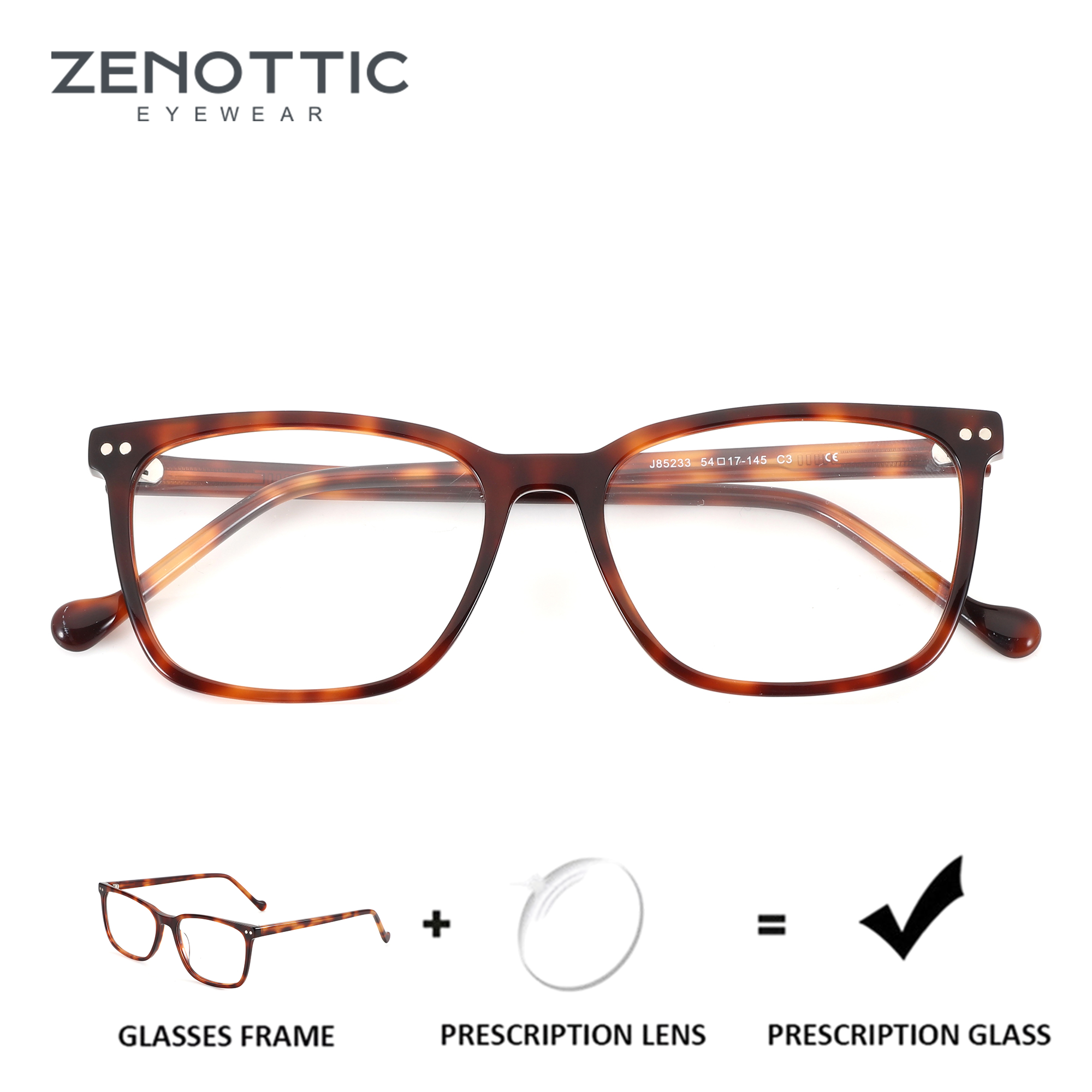 ZENOTTIC Acetate Rectangle Len - Men Shoes Zegna avis et prix
