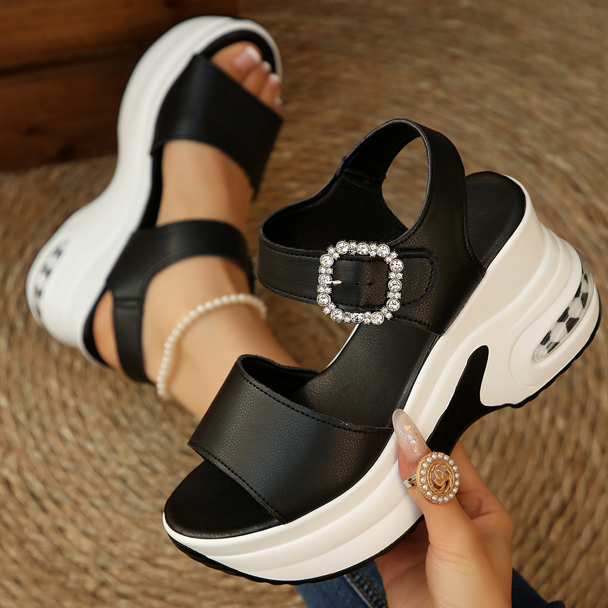 Women Platform Wedge Sandals 2 - Velcro Strap Sandal avis et prix