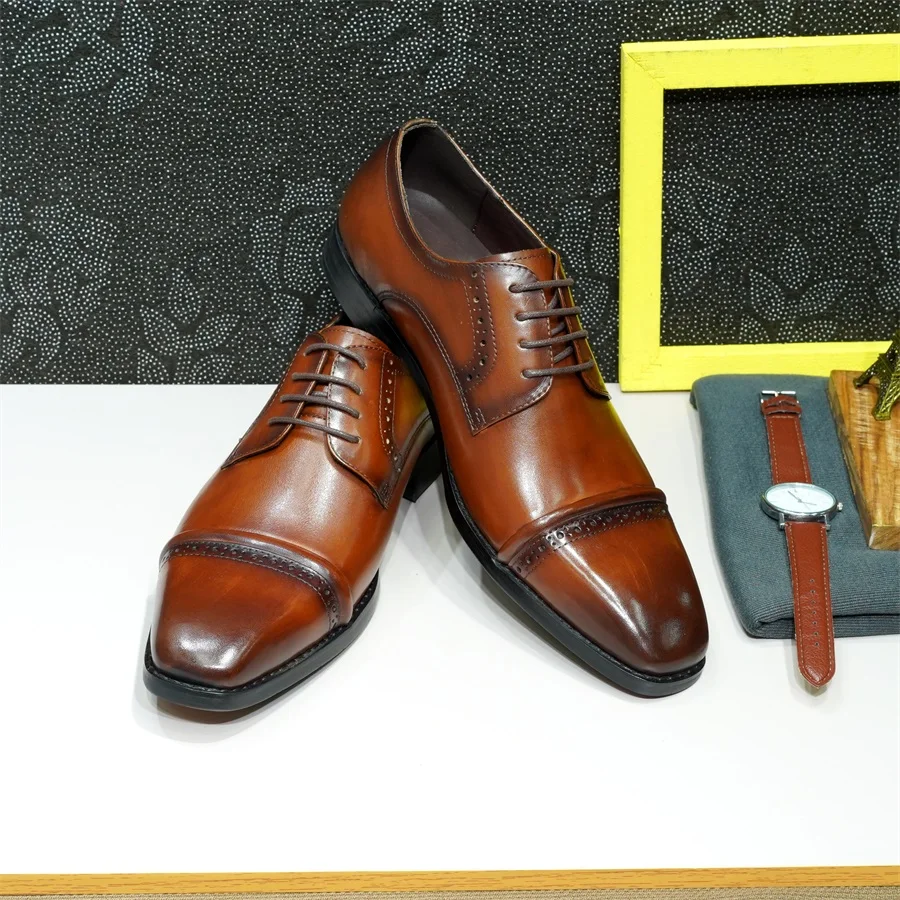 Sturdy Cap-Toe Oxfords Genuine - Men'S Shoes Smart avis et prix
