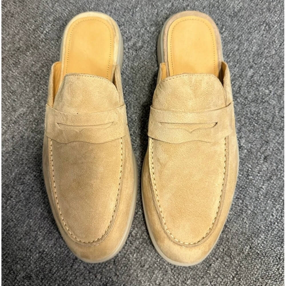 Luxury Olive Suede Backless Lo - Men'S Shoes Smart avis et prix