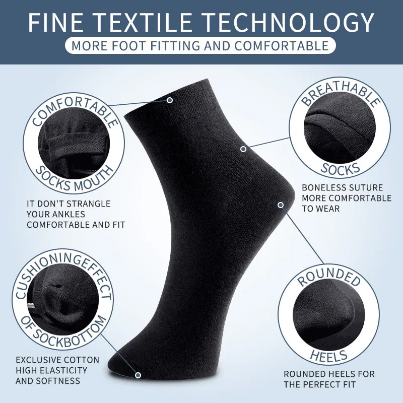 3 Pairs Black Men Socks Cotton - Men'S Shoes For Crews avis et prix