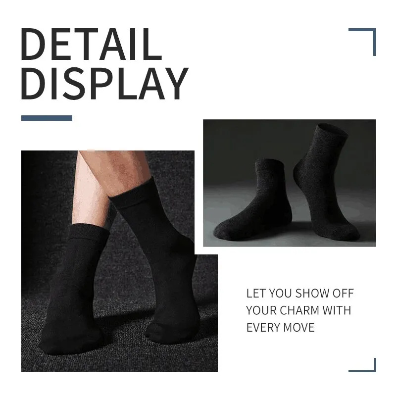 3 Pairs Black Men Socks Cotton - Men'S Shoes For Crews avis et prix