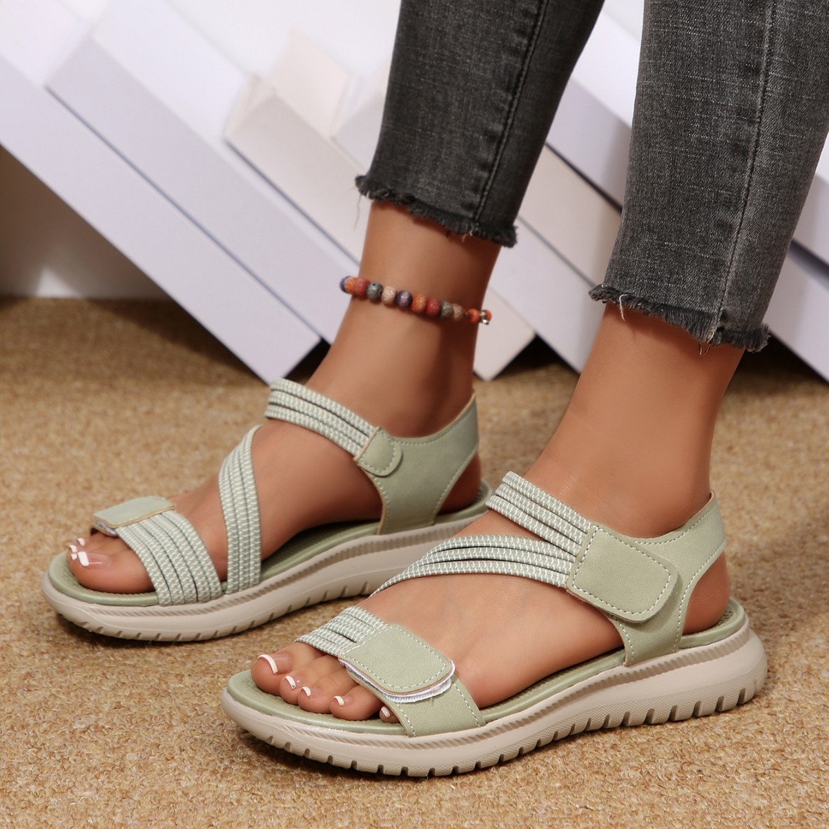 New 2026 Women's Summer Stitch - Velcro Strap Sandal avis et prix