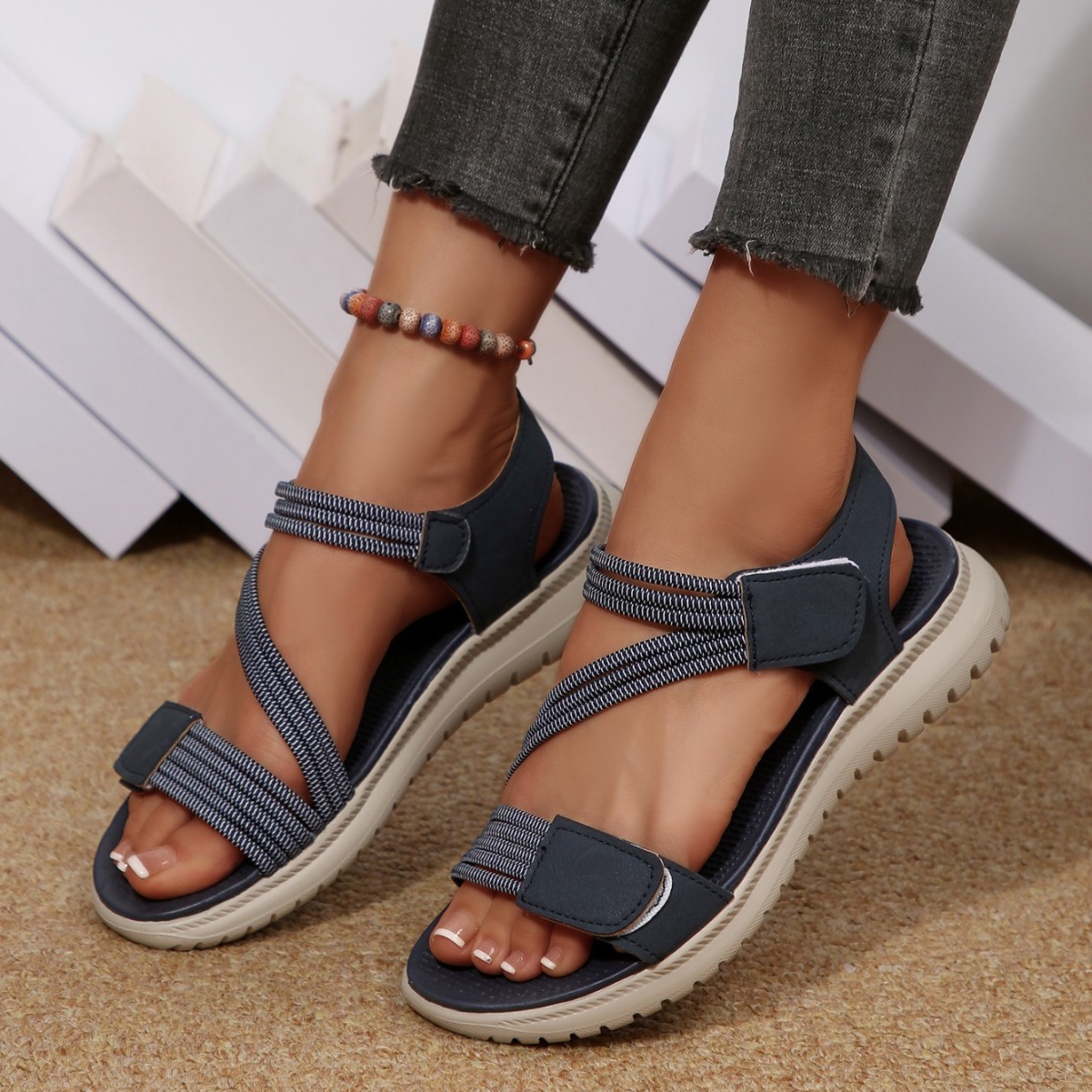 New 2026 Women's Summer Stitch - Velcro Strap Sandal avis et prix