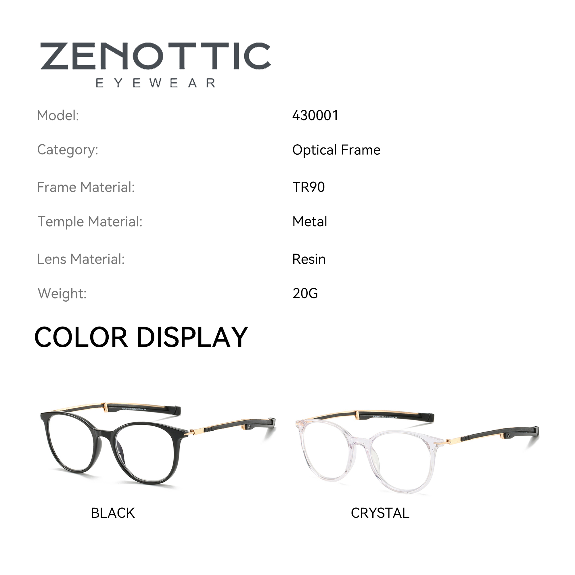 ZENOTTIC Men Round TR90 Prescr - Men Shoes Zegna avis et prix