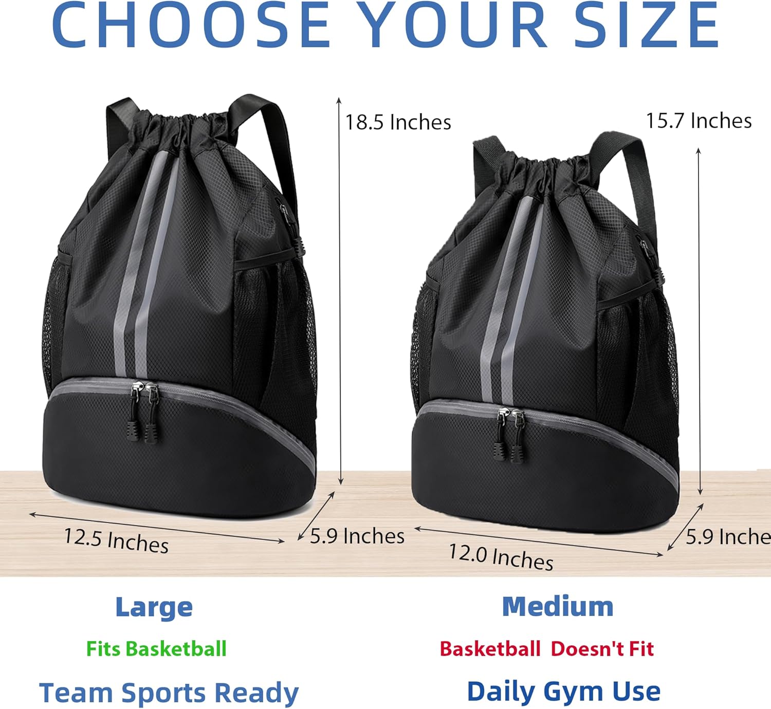 Drawstring Backpack Gym Bag wi - Men'S Shoes Water Resistant avis et prix