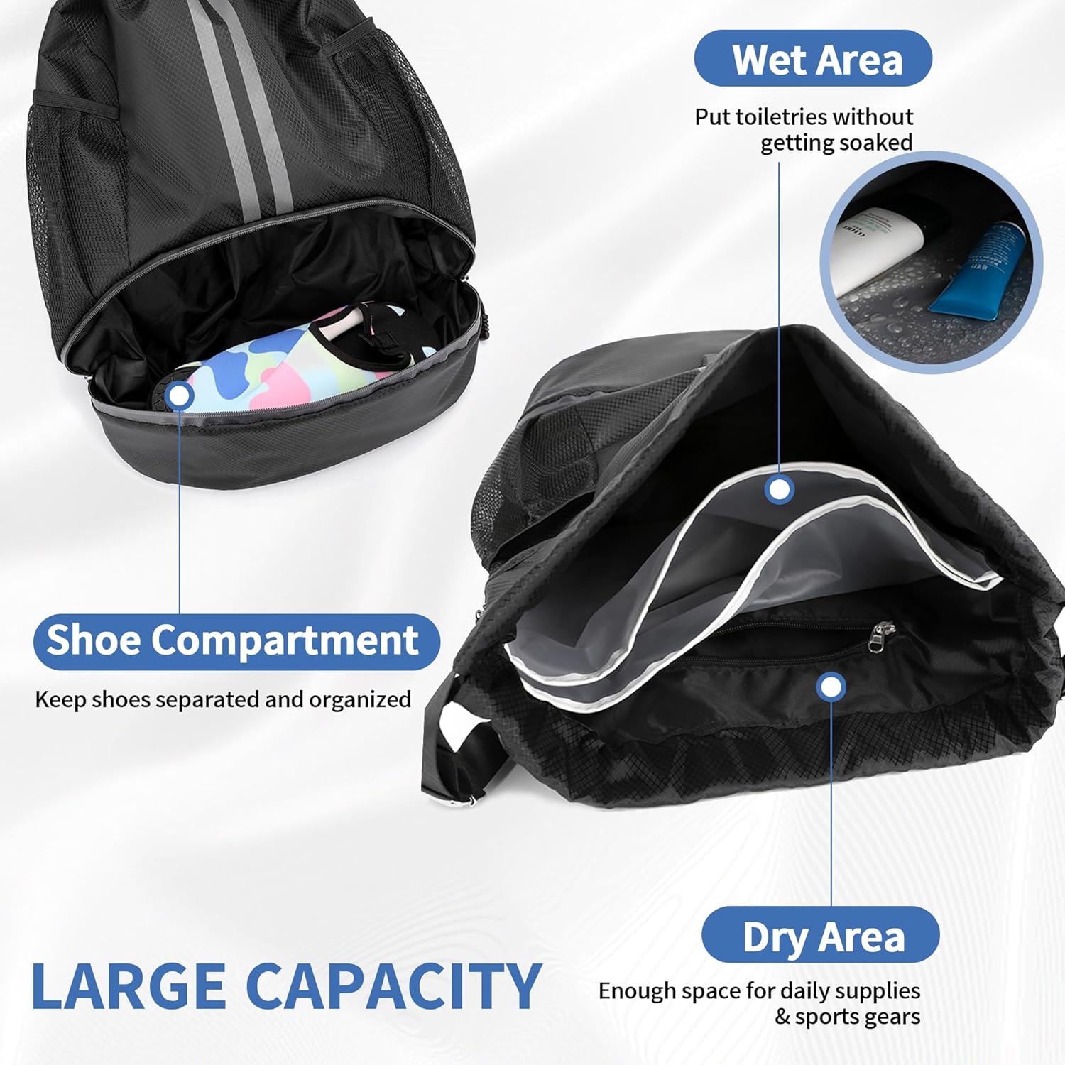 Drawstring Backpack Gym Bag wi - Men'S Shoes Water Resistant avis et prix