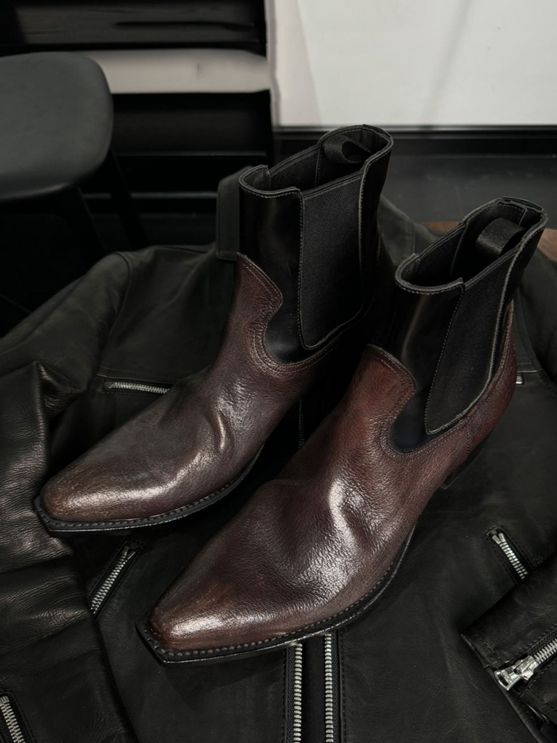 Men's Black Leather Chelsea Bo - Men'S Shoes Smart avis et prix