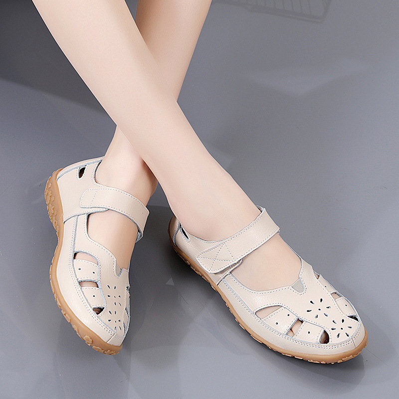 Genuine Leather Sandals Fashio - Velcro Strap Sandal avis et prix