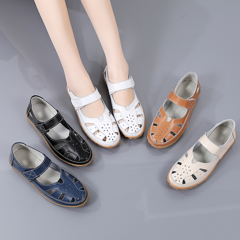 Genuine Leather Sandals Fashio - Velcro Strap Sandal avis et prix
